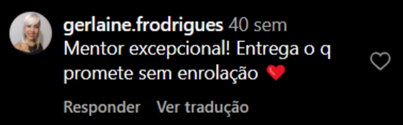 Depoimento de aluno